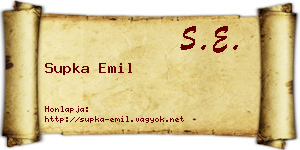 Supka Emil névjegykártya